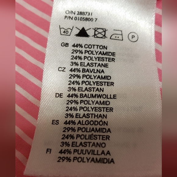 H&M Women's Long Sleeve Striped Button Down Shirt Pink And White Size 6 - Picture 13 of 15